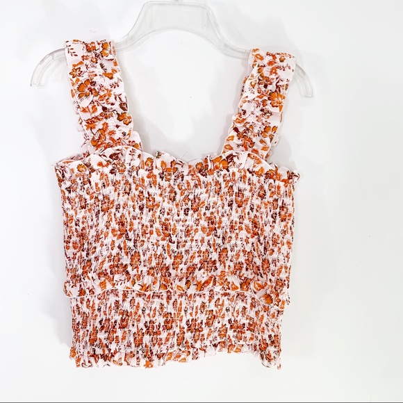 a loves a Smocked Ruffle Boho Floral Top M NWT - Picture 4 of 11